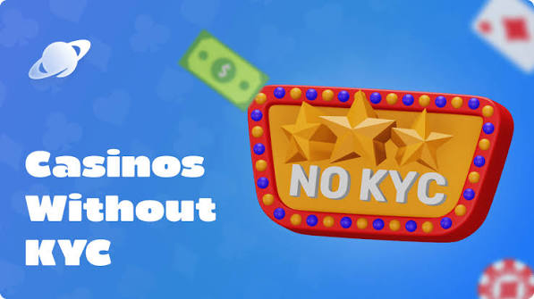No KYC Crypto Casino – Grafik mit dem Schriftzug „Casinos Without KYC“